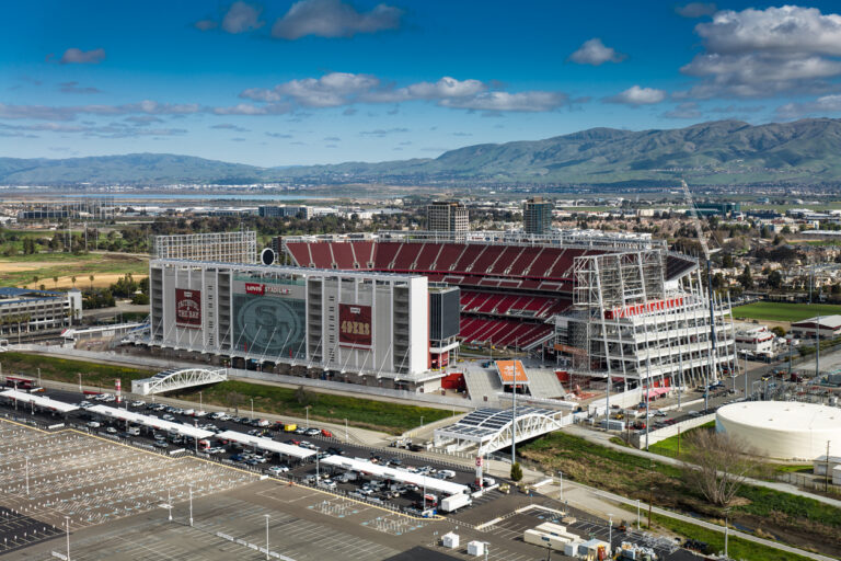 Dramatic Aerial Shot of Levi's Stadium in Santa Clara, CA